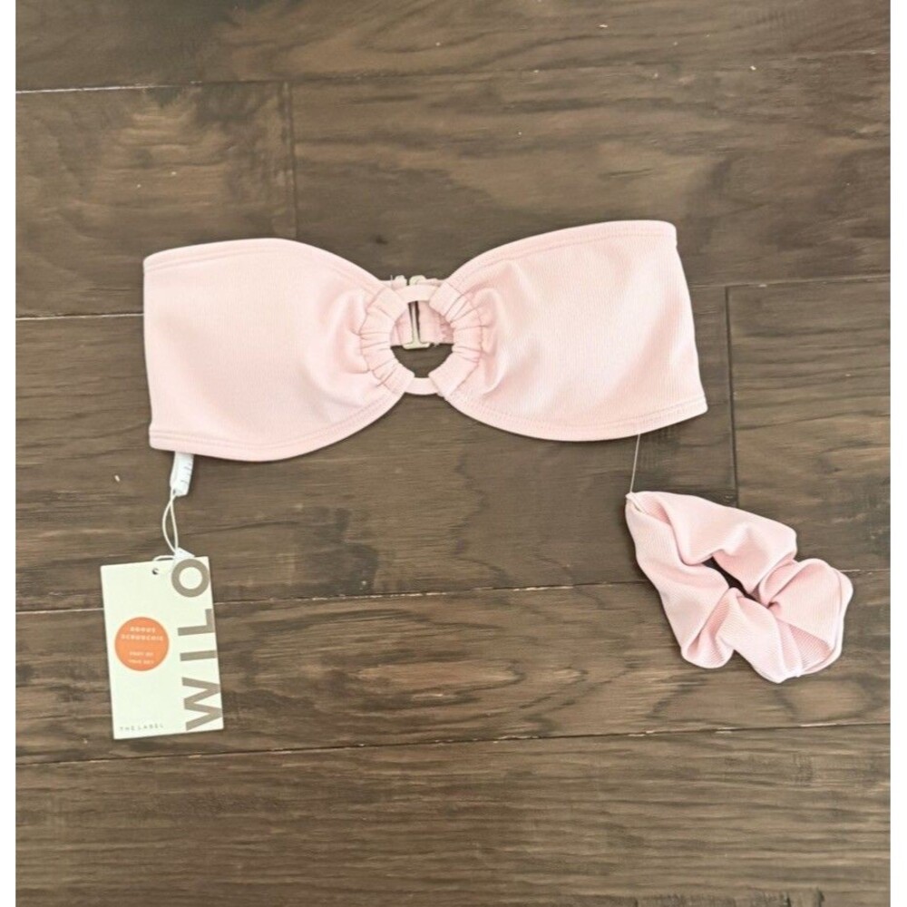 Wilo The Label Pink Bandeau With Scrunchie Womens Size Small